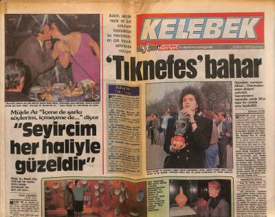 Hürriyet Gazetesi Kelebek Eki 29 Mart 1989 - Müjde Ar İçene de Şarkı Söylerim , İçmeyen de... diyor GZ113708 - 1