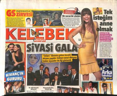 Hürriyet Gazetesi Kelebek Eki 29 Mart 2013 - Doğuş da Tarkan Oldu - Kıvanç Kasabalının Gururu GZ125425 - 1