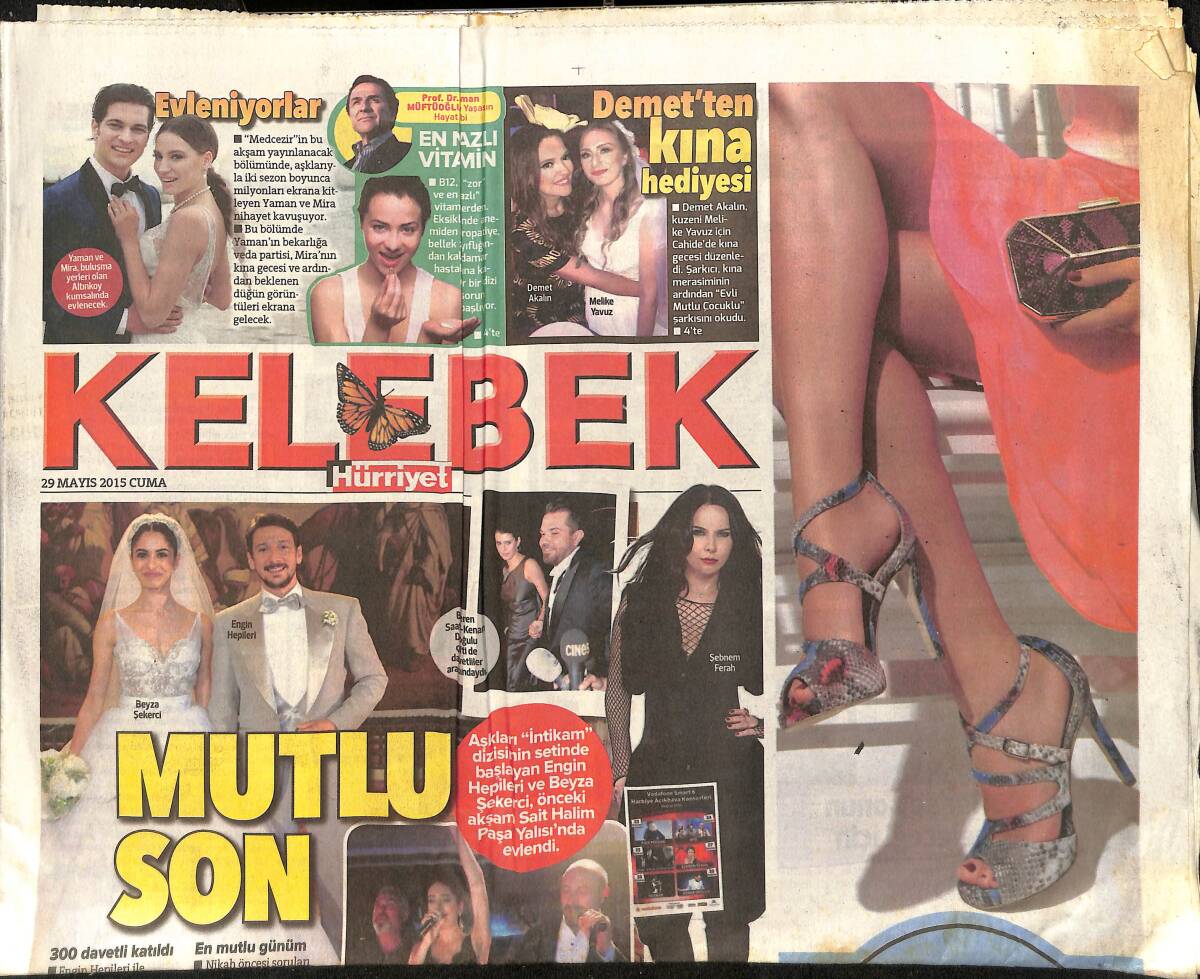 Hürriyet Gazetesi Kelebek Eki 29 Mayıs 2015 - Demet'ten Kına Hediyesi - Aşkın Nur Yengi'nin Gecesi GZ155134 - 1