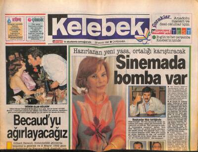 Hürriyet Gazetesi Kelebek Eki 29 Nisan 1992 - Sinemada Bomba Var GZ63925 - 1