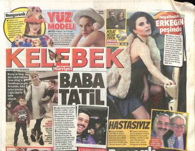 Hürriyet Gazetesi Kelebek Eki 29 Ocak 2015 - Kuzey Ve Uzay , Dün Sabah Babaları Emre Altuğla Kartalkayaya Gitti GZ115993 - 1