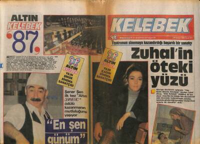Hürriyet Gazetesi Kelebek Eki 29 Şubat 1988 - Şener Şen İlk Kez Altın Kelebek Ödülü Kazanmanın Mutluluğunu Yaşıyor GZ94035 - 1