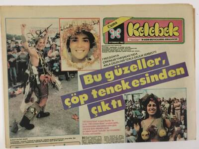 Hürriyet Gazetesi Kelebek Eki 29 Temmuz 1983 - Amerika da 1983 Dünya Çirkinler Yarışması GZ13087 - 2