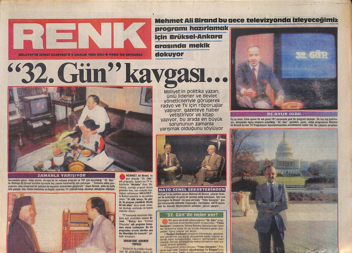 Hürriyet Gazetesi Kelebek Eki 3 Aralık 1985 - 32. Gün Kavgası - Sezen Aksu Müzikal Hazırlığı Yapıyor GZ156097 - 1