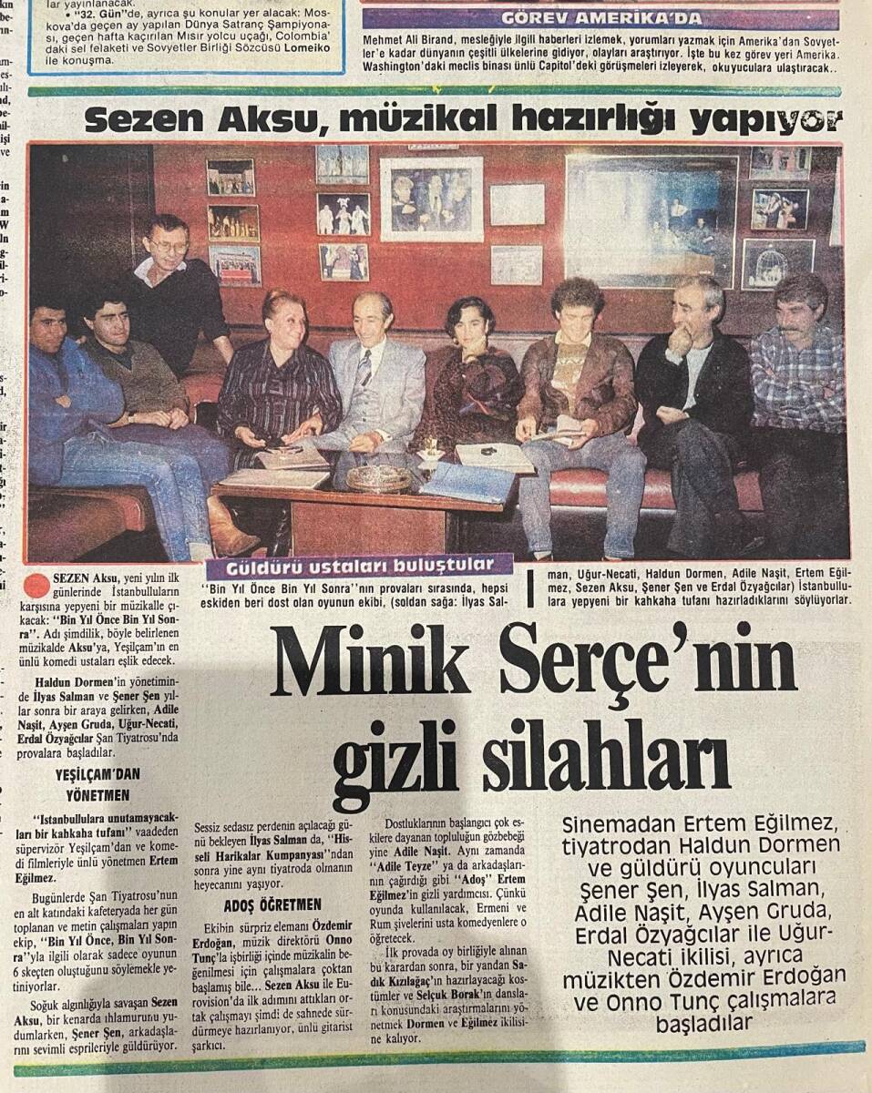 Hürriyet Gazetesi Kelebek Eki 3 Aralık 1985 - 32. Gün Kavgası - Sezen Aksu Müzikal Hazırlığı Yapıyor GZ156097 - 2