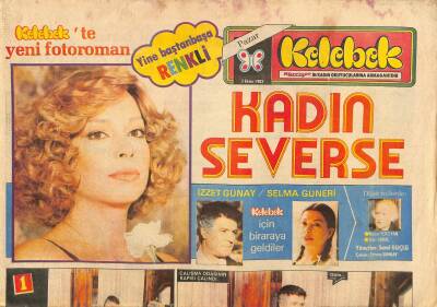 Hürriyet Gazetesi Kelebek Eki 3 Ekim 1982 - Kadın Severse * İzzet Günay - Selma Güneri GZ115174 - 1