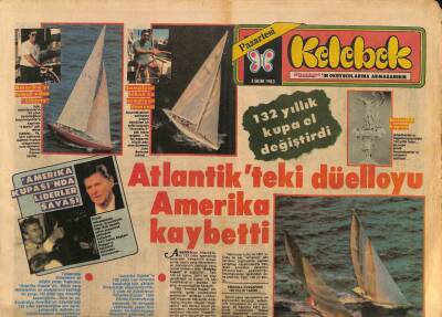 Hürriyet Gazetesi Kelebek Eki 3 Ekim 1983 - Atlantikteki Düelloyu Amerika Kaybetti - Ajdanın Fotoromanı GZ92087 - 1