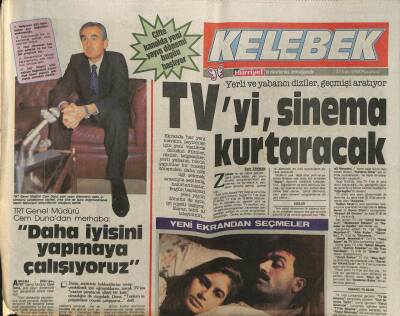 Hürriyet Gazetesi Kelebek Eki 3 Ekim 1988 - TVyi Sinema Kurtaracak GZ82739 - 1
