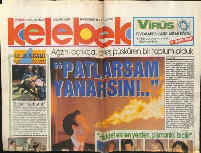 Hürriyet Gazetesi Kelebek Eki 3 Eylül 1992 - Ağzını Açtıkça Ateş Püsküren Toplum Olduk GZ61969 - 2
