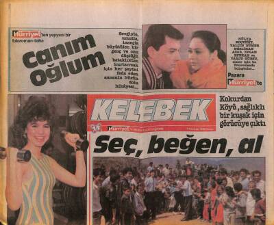 Hürriyet Gazetesi Kelebek Eki 3 Haziran 1988 - Liseli Gülben Ergen , Yeşilçamlı Oldu GZ93987 - 1