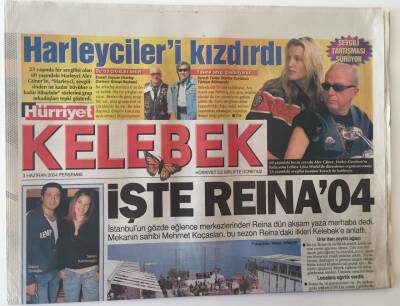 Hürriyet Gazetesi Kelebek Eki 3 Haziran 2004 - Reına İstanbul Gözde Eğlence Merkezi Yaza Merhaba Dedi GZ20858 - 1