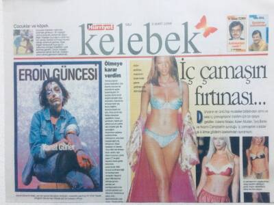 Hürriyet Gazetesi Kelebek Eki 3 Mart 1998 - İç Çamaşırı Fırtınası GZ41782 - 1