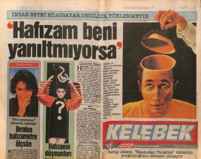 Hürriyet Gazetesi Kelebek Eki 3 Nisan 1989 - Ünlüler Diyor ki Aklımı Seveyim * Şevket Altuğ - Bülent Özveren GZ113685 - 1