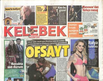 Hürriyet Gazetesi Kelebek Eki 3 Nisan 2014 - Manowardan Türkçe Mesaj GZ116096 - 1