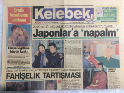 Hürriyet Gazetesi Kelebek Eki 3 Ocak 1992 - Aslıhan Öncü,Çekik Gözlü Ulusun Erkeklerini Yaktı GZ21634 - 1