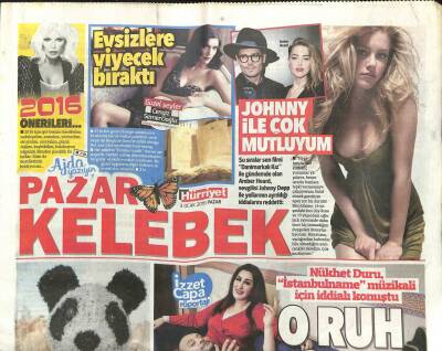 Hürriyet Gazetesi Kelebek Eki 3 Ocak 2016 - Çağatay Sırılsıklam Aşık, Fransa Romantizmi GZ107560 - 1