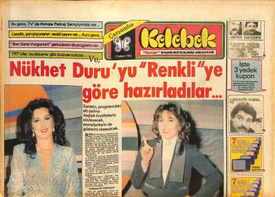 Hürriyet Gazetesi Kelebek Eki 3 Şubat 1982 - Nükhet Duruyu Renkliye Göre Hazırladılar GZ126249 - 1