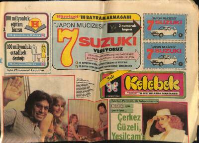 Hürriyet Gazetesi Kelebek Eki 3 Temmuz 1984 - Çerkez Güzeli Yeşilçama Göz Kırpıyor GZ61950 - 2