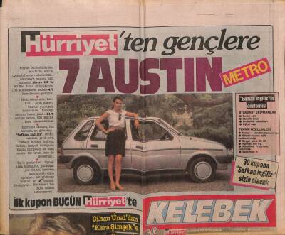 Hürriyet Gazetesi Kelebek Eki 3 Temmuz 1988 - Amanda Jane Grant Cihan Ünaldan Kara Şimşek e Atlayacak GZ94889 - 1
