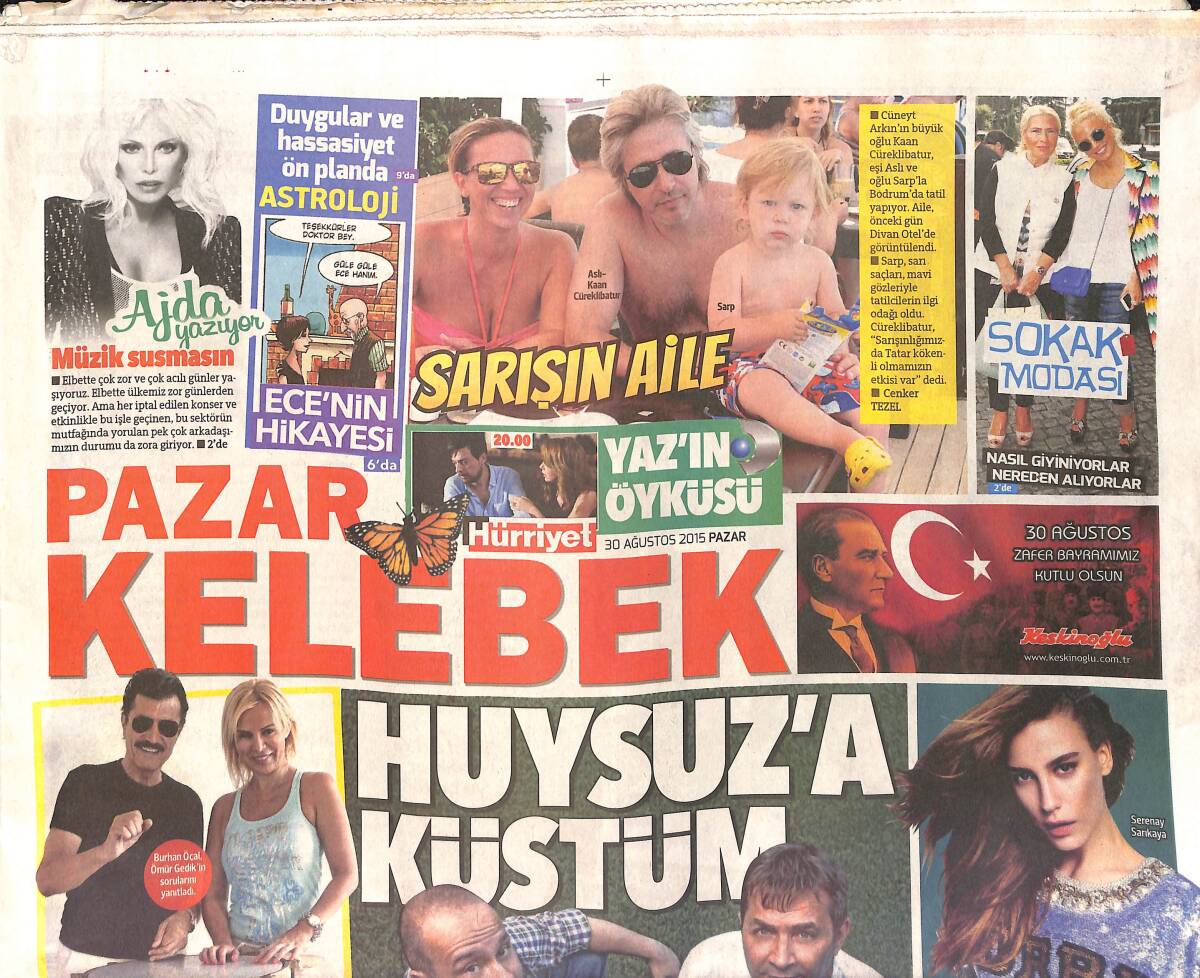 Hürriyet Gazetesi Kelebek Eki 30 Ağustos 2015 - Armağan Çağlayan İzzet Çağa'ya Verdiği Röportajda Seyfi Dursunoğlu'yla Küs Olduğunu Açıkladı GZ154802 - 1