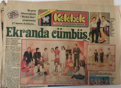 Hürriyet Gazetesi Kelebek Eki 30 Ekim 1982 - Ekranda Cümbüş GZ13581 - 2