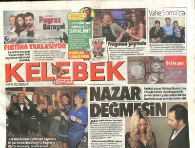 Hürriyet Gazetesi Kelebek Eki 30 Ekim 2014 - Ceyda Düvenci Enginle Çok İyi Arkadaşız GZ115935 - 1