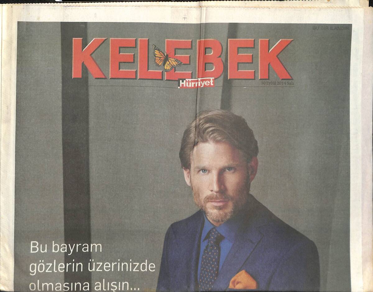 Hürriyet Gazetesi Kelebek Eki 30 Eylül 2014 - Fahriye Evcen: Burak Özçivit'le Aramızda Çok Güzel Bir Enerji Var - Özilhan Ailesi Sinema Zamanı GZ135797 - 1