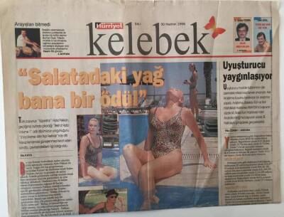 Hürriyet Gazetesi Kelebek Eki 30 Haziran 1998 - Türk Popunun Süperstarı Ajda Pekkan Best Of Ajda Adlı Albümünün Yorgunluğunu 5inci Kemer Altın Nar Festivalinde Attı GZ18018 - 1