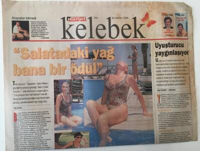 Hürriyet Gazetesi Kelebek Eki 30 Haziran 1998 - Türk Popunun Süperstarı Ajda Pekkan Best Of Ajda Adlı Albümünün Yorgunluğunu 5inci Kemer Altın Nar Festivalinde Attı GZ18022 - 1