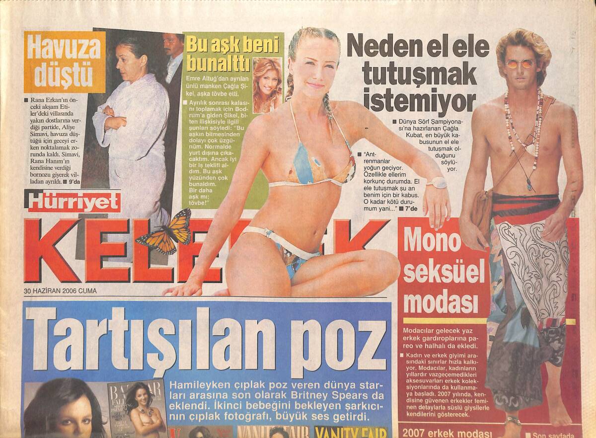 Hürriyet Gazetesi Kelebek Eki 30 Haziran 2006 - Ünlü Anneler Ne Diyor? - Britney Spears Tartışılan Poz! GZ137690 - 1