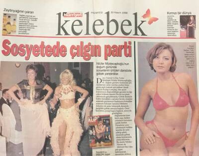 Hürriyet Gazetesi Kelebek Eki 30 Kasım 1998 -Sevgili Desteğiyle Patroniçe Oldu-Sosyetede Çılgın Parti GZ30631 - 1