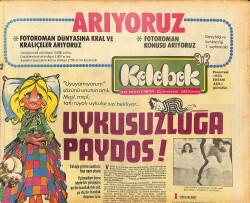 Hürriyet Gazetesi Kelebek Eki 30 Mart 1974 - Yumurcak'a Hastalık Hediyesi - Filiz Akın'ın Annesi Leman Akın Torununun Başından Ayrılmadı GZ147274 - 1