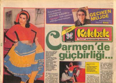 Hürriyet Gazetesi Kelebek Eki 30 Mart 1984 - Müjde Ar , Sahne Terini Avrupada Atacak... GZ90273 - 1