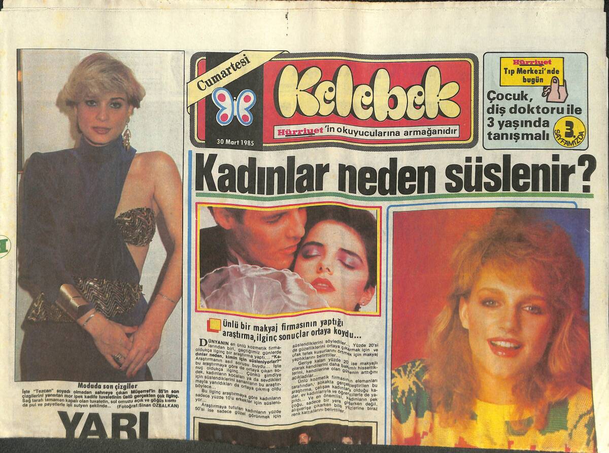 Hürriyet Gazetesi Kelebek Eki 30 Mart 1985 - Ersen, Kalipso Kralı Metin Ersoy'la Sanatçı Dostluğu GZ142473 - 1