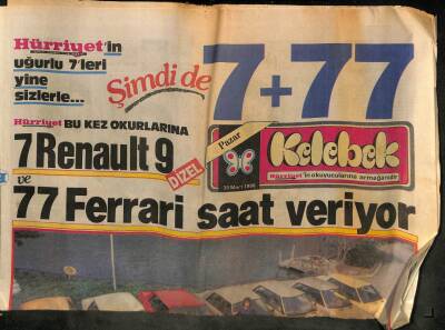Hürriyet Gazetesi Kelebek Eki 30 Mart 1986 - Hürriyetin Uğurlu 7leri Yine Sizlerle... GZ113626 - 1