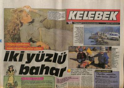 Hürriyet Gazetesi Kelebek Eki 30 Mart 1987 - Dianayı Giydiren Türk GZ63565 - 2