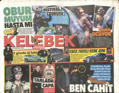 Hürriyet Gazetesi Kelebek Eki 30 Ocak 2015 - Asena Erkin Lamborghinisine 2 Günde Kavuştu GZ115992 - 1