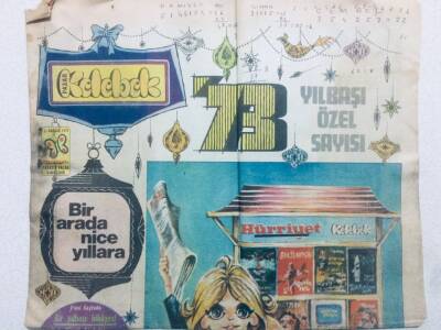 Hürriyet Gazetesi Kelebek Eki 31 Aralık 1972 - Bir Arada Nice Yıllara - GZ42696 - 1