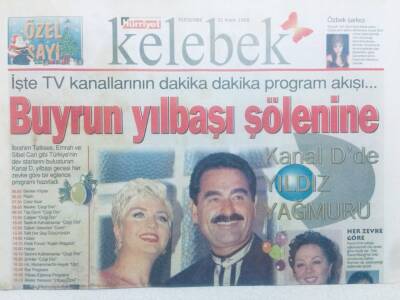 Hürriyet Gazetesi Kelebek Eki 31 Aralık 1998 - Sibel Can İbrahim Tatlıses,Emrah Yılbaşı Şöleninde GZ42246 - 1