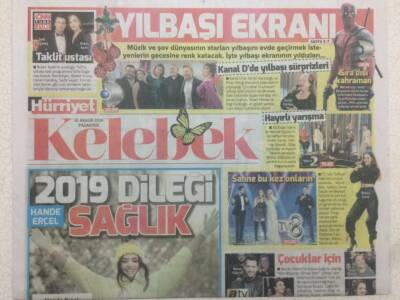 Hürriyet Gazetesi Kelebek Eki 31 Aralık 2018 - Koray Avcıya Sahnede Doğum Günü Sürprizi GZ50124 - 1