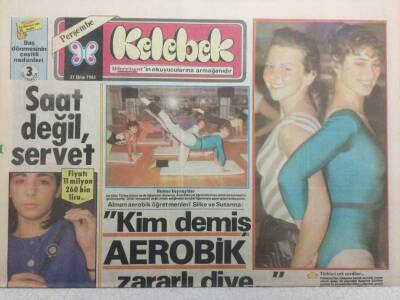 Hürriyet Gazetesi Kelebek Eki 31 Ekim 1985 - Kim Demiş Aerobik Zararlı Diye, Saat Değil Servet GZ34426 - 1