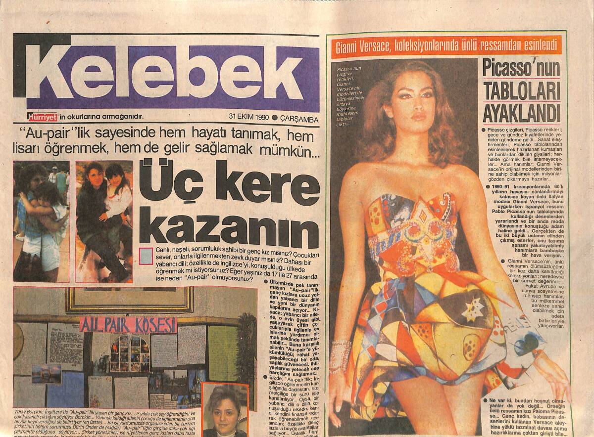 Hürriyet Gazetesi Kelebek Eki 31 Ekim 1990 - Kendini Aşka Adayan Adam * Ahmet Selçuk İlkan - Sabancı'dan Şarkılar GZ138198 - 1