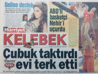 Hürriyet Gazetesi Kelebek Eki 31 Ekim 2005 - ABDli Basketçi Nehir Erdoğanı Uçurdu GZ46939 - 1