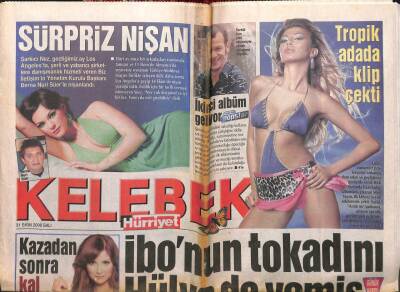 Hürriyet Gazetesi Kelebek Eki 31 Ekim 2006 - İbrahim Tatlısesin Tokadını Hülyada Yemiş GZ104903 - 1