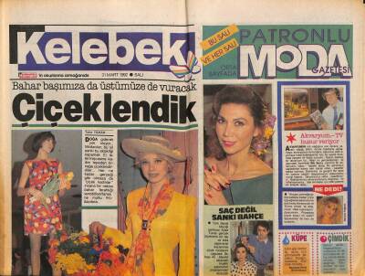 Hürriyet Gazetesi Kelebek Eki 31 Mart 1992 - Saç Değil Sanki Bahçe * Ayşe Tunalı GZ94157 - 1
