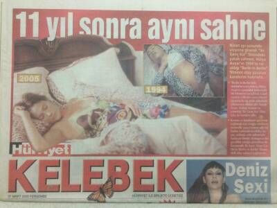 Hürriyet Gazetesi Kelebek Eki 31 Mart 2005 - Hülya Avşardan 11 Yıl Sonra Yine Aynı Sahne GZ50119 - 1