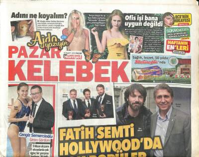 Hürriyet Gazetesi Kelebek Eki 31 Mart 2013 - Kesha Şartları - Fatih Semti Hollywoodda Çok Popüler GZ115960 - 1