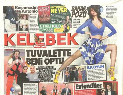 Hürriyet Gazetesi Kelebek Eki 31 Mart 2015 - Tülin Şahinden Bahar pozu, Rihanna Yeşerdi GZ99954 - 1
