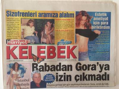 Hürriyet Gazetesi Kelebek Eki 31 Mayıs 2004 - Göksel Arsoy Babadan Goraya İzin Çıkmadı, Ekvatorda Yapılacak Güzellik Yarışmasında Güzeller Prova Arası Şekerleme Yapıyor GZ20838 - 1