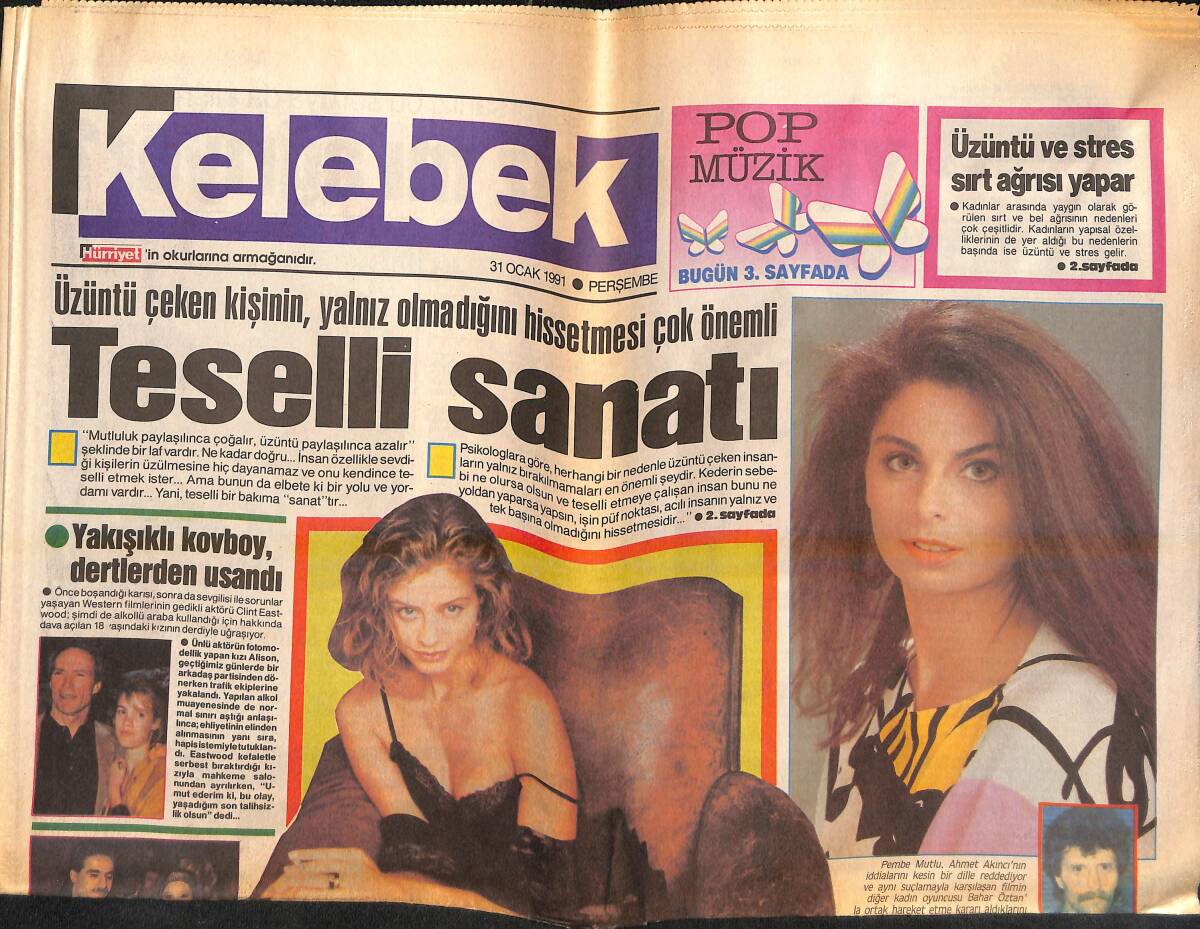 Hürriyet Gazetesi Kelebek Eki 31 Ocak 1991 - Muazzez Abacı'nın Bebek Sevgisi GZ138189 - 1